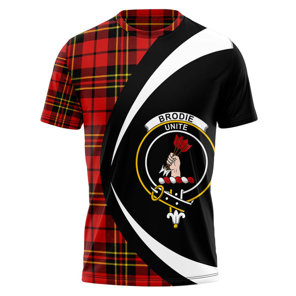 Brodie Red Modern Clan Badge Tartan T-Shirt Circle Style Personalized