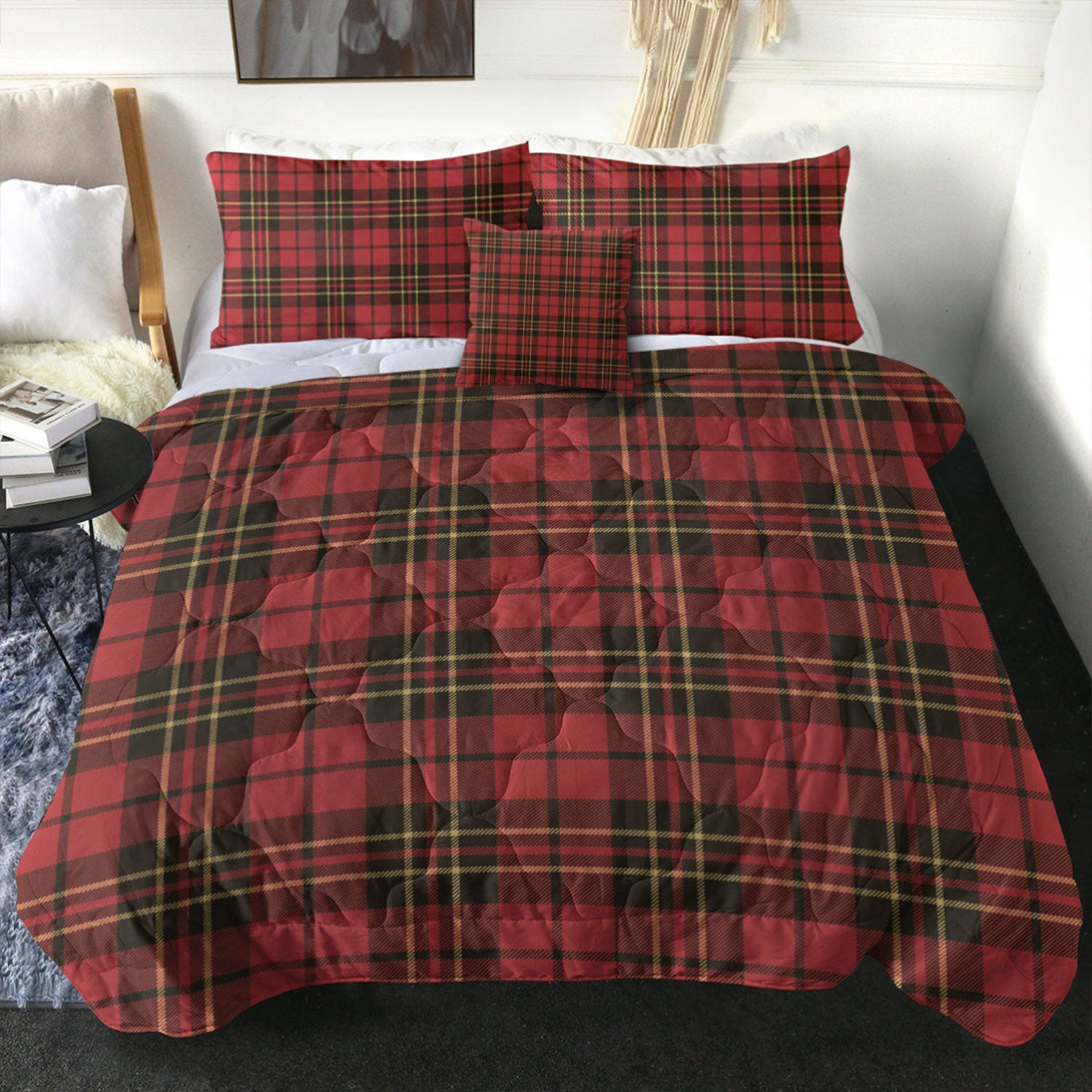 Brodie Red Weathered Clan Badge Tartan Comforter