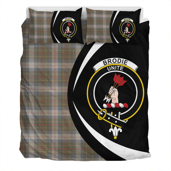 Brodie Silver (Brodie Muted) Ancient Clan Badge Tartan Bedding Set Circle Style