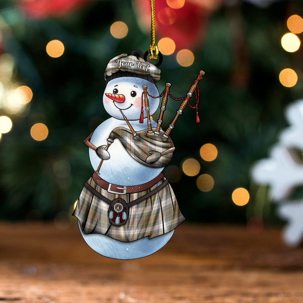 Brodie Silver (Brodie Muted) Ancient Clan Badge Tartan Wood Acrylic Ornament Snowman Bagpipe Personalized