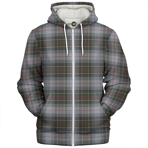 Brodie Silver (Brodie Muted) Modern Clan Badge Tartan Sherpa Hoodie