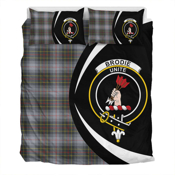 Brodie Silver (Brodie Muted) Modern Clan Badge Tartan Bedding Set Circle Style