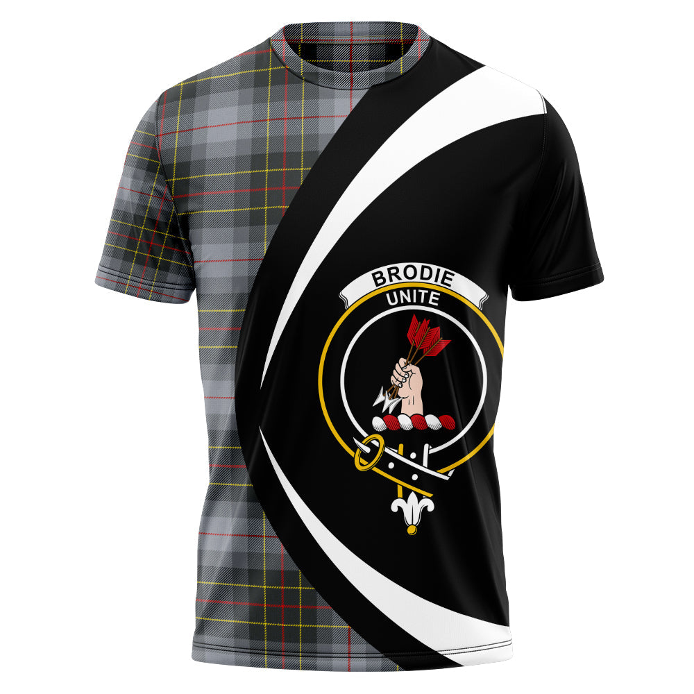 Brodie Silver (Brodie Muted) Modern Clan Badge Tartan T-Shirt Circle Style Personalized