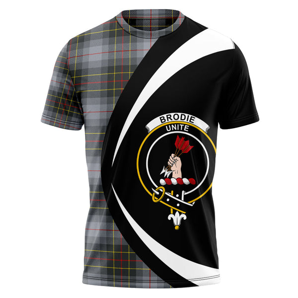 Brodie Silver (Brodie Muted) Modern Clan Badge Tartan T-Shirt Circle Style Personalized