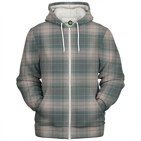 Brodie Silver (Brodie Muted) Weathered Clan Badge Tartan Sherpa Hoodie