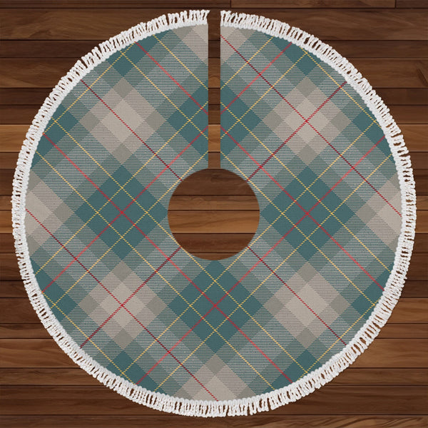 Brodie Silver (Brodie Muted) Weathered Clan Badge Tartan Christmas Tree Skirt