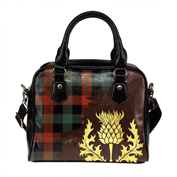 Brown (Broun) Ancient Tartan Shoulder Handbag Thistle Oldest Style