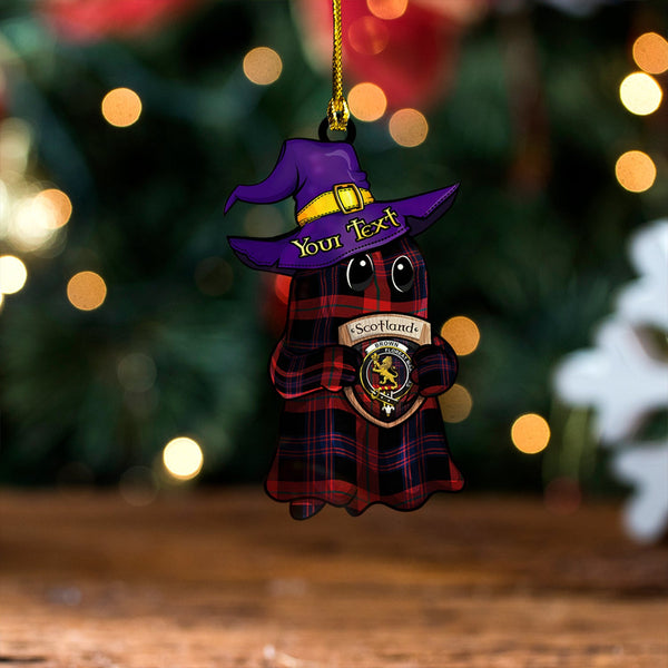 Brown (Broun) Modern Clan Badge Tartan Wood Acrylic Ornament Halloween Ghost