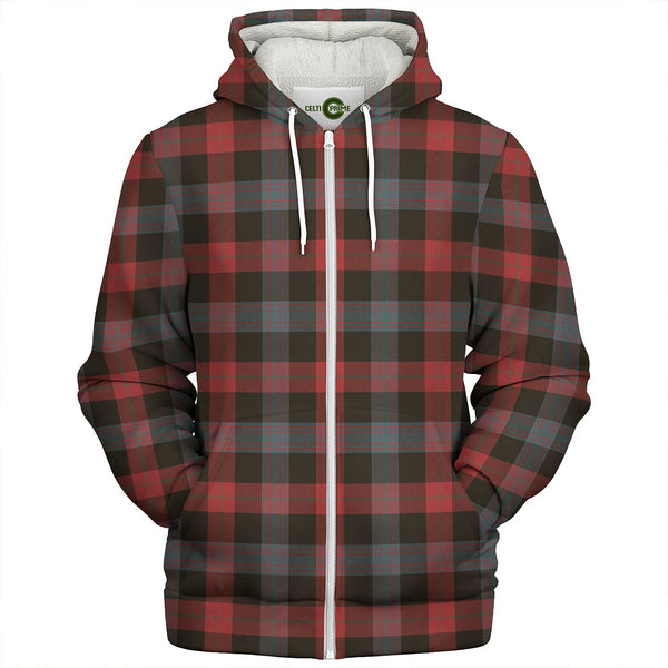 Brown (Broun) Weathered Clan Badge Tartan Sherpa Hoodie