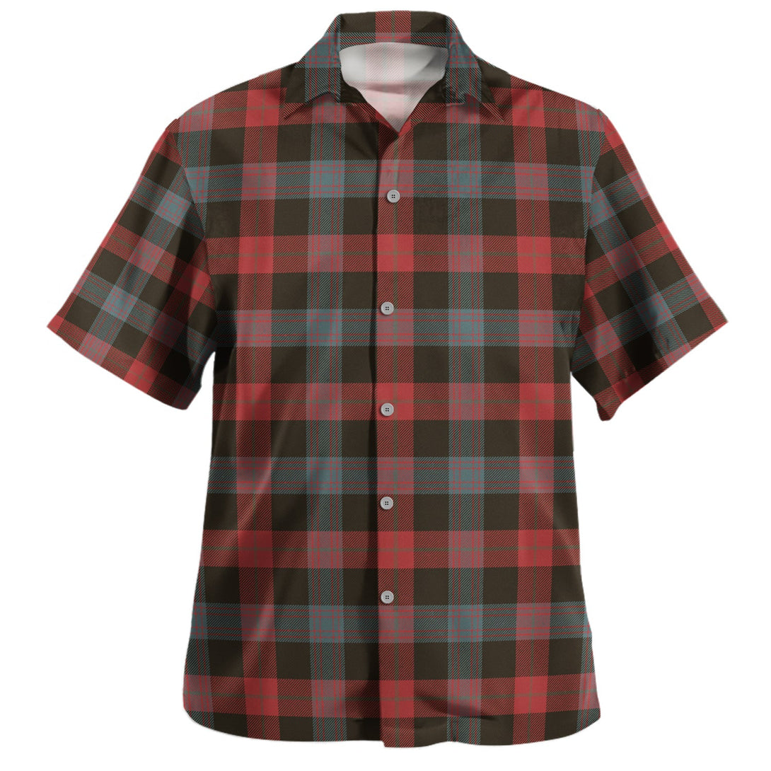 Brown (Broun) Weathered Clan Badge Tartan Hawaiian Shirt