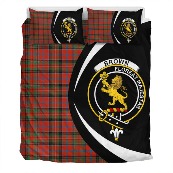 Brown of Castledean (Broun of Castledean) Ancient Clan Badge Tartan Bedding Set Circle Style