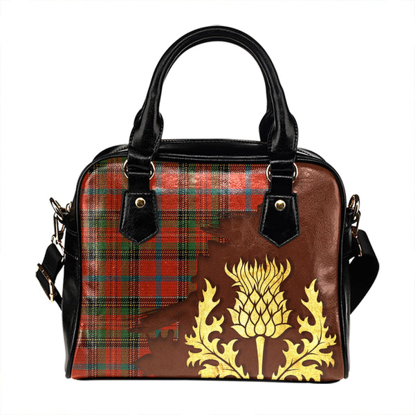 Brown of Castledean (Broun of Castledean) Ancient Tartan Shoulder Handbag Thistle Oldest Style