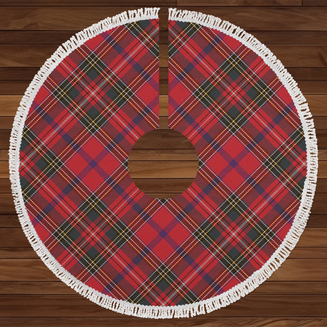 Brown of Castledean (Broun of Castledean) Weathered Clan Badge Tartan Christmas Tree Skirt