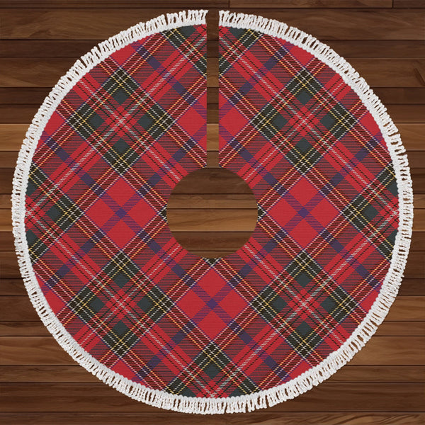 Brown of Castledean (Broun of Castledean) Weathered Clan Badge Tartan Christmas Tree Skirt