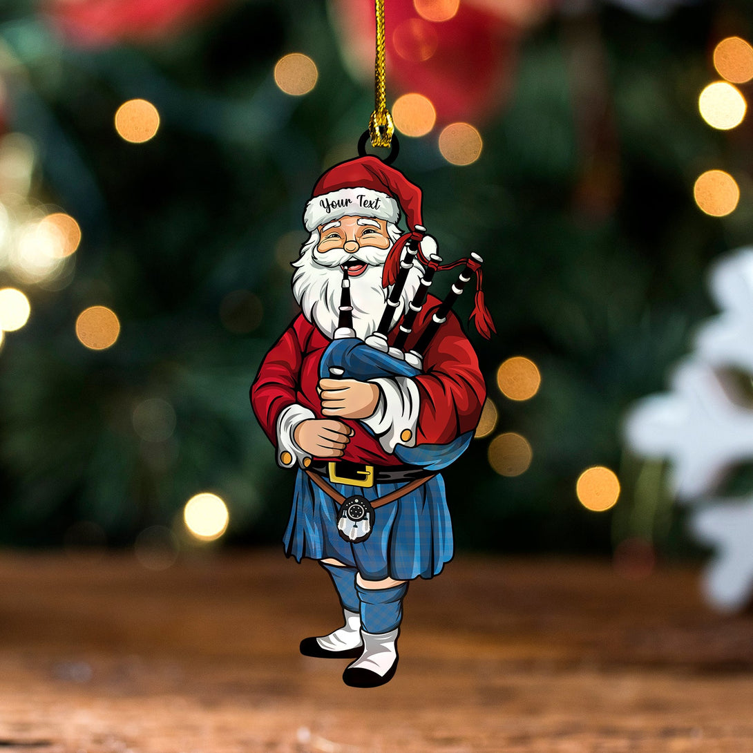 Bruce 1985 Ancient Tartan Wood Acrylic Ornament Santa Personalized