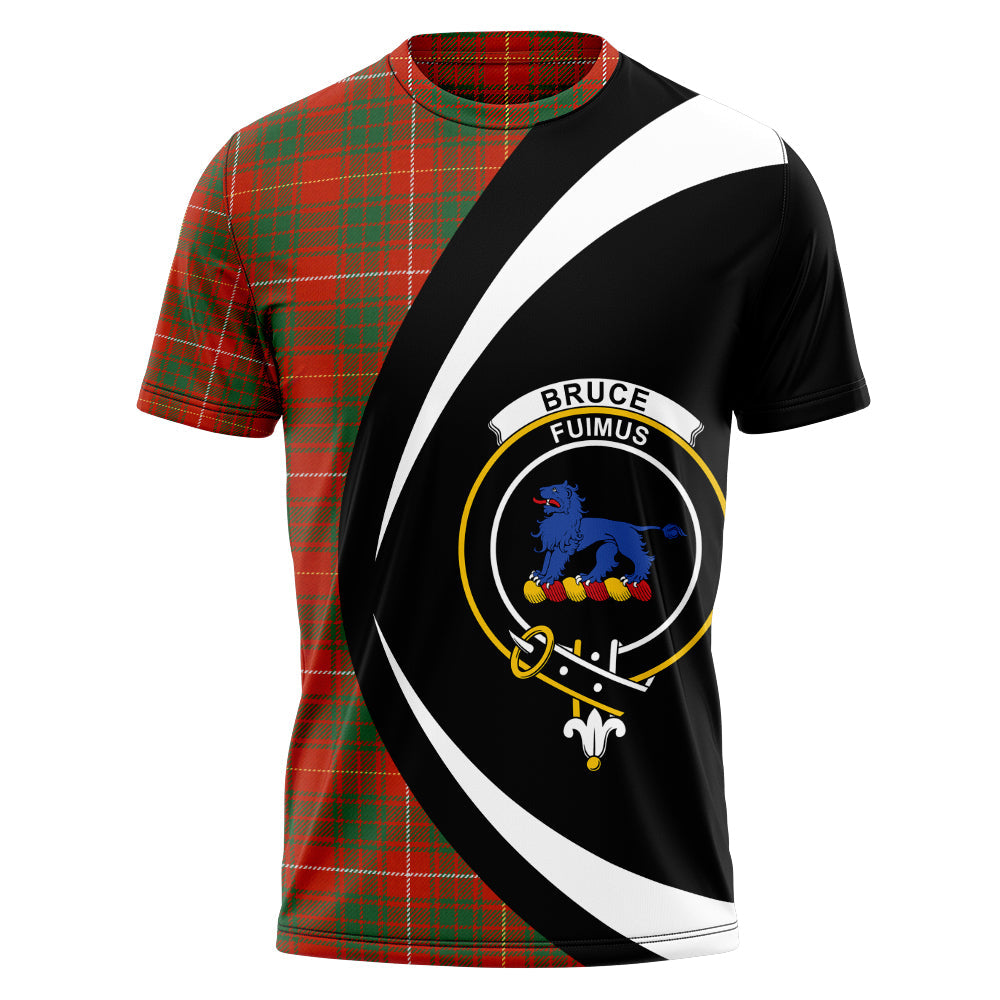 Bruce Ancient Clan Badge Tartan T-Shirt Circle Style Personalized