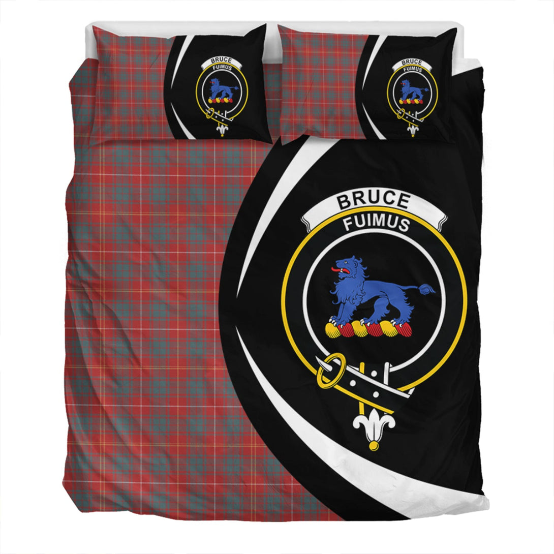 Bruce Weathered Clan Badge Tartan Bedding Set Circle Style