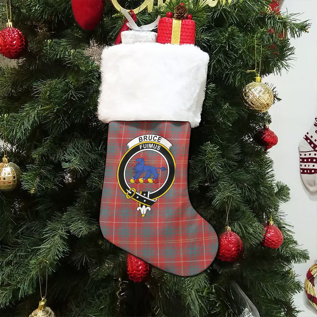 Bruce Weathered Clan Badge Tartan Christmas Stocking