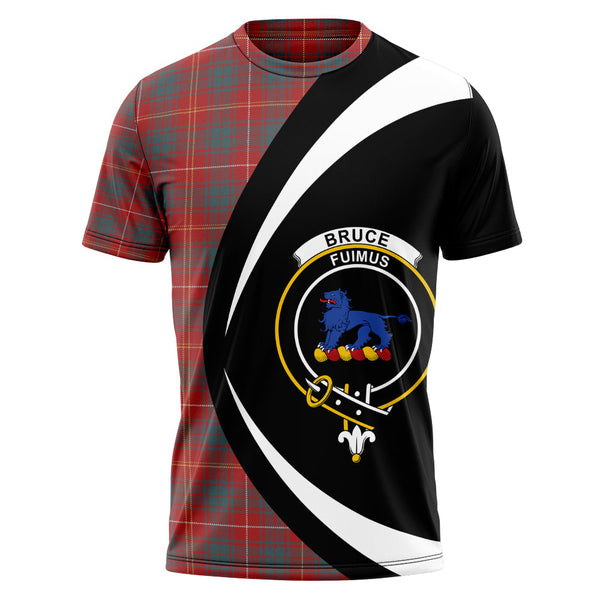 Bruce Weathered Clan Badge Tartan T-Shirt Circle Style Personalized