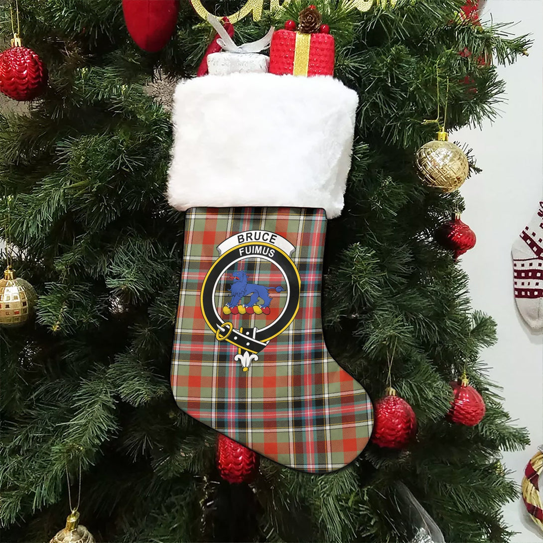 Bruce of Kinnaird Ancient Clan Badge Tartan Christmas Stocking