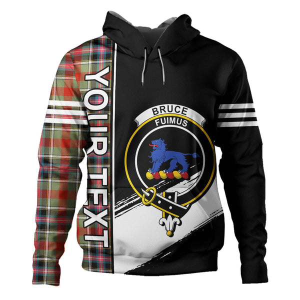 Bruce of Kinnaird Ancient Clan Badge Tartan Hoodie Quarter Style Personalized