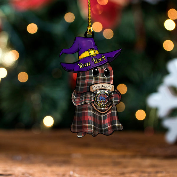 Bruce of Kinnaird Weathered Clan Badge Tartan Wood Acrylic Ornament Halloween Ghost