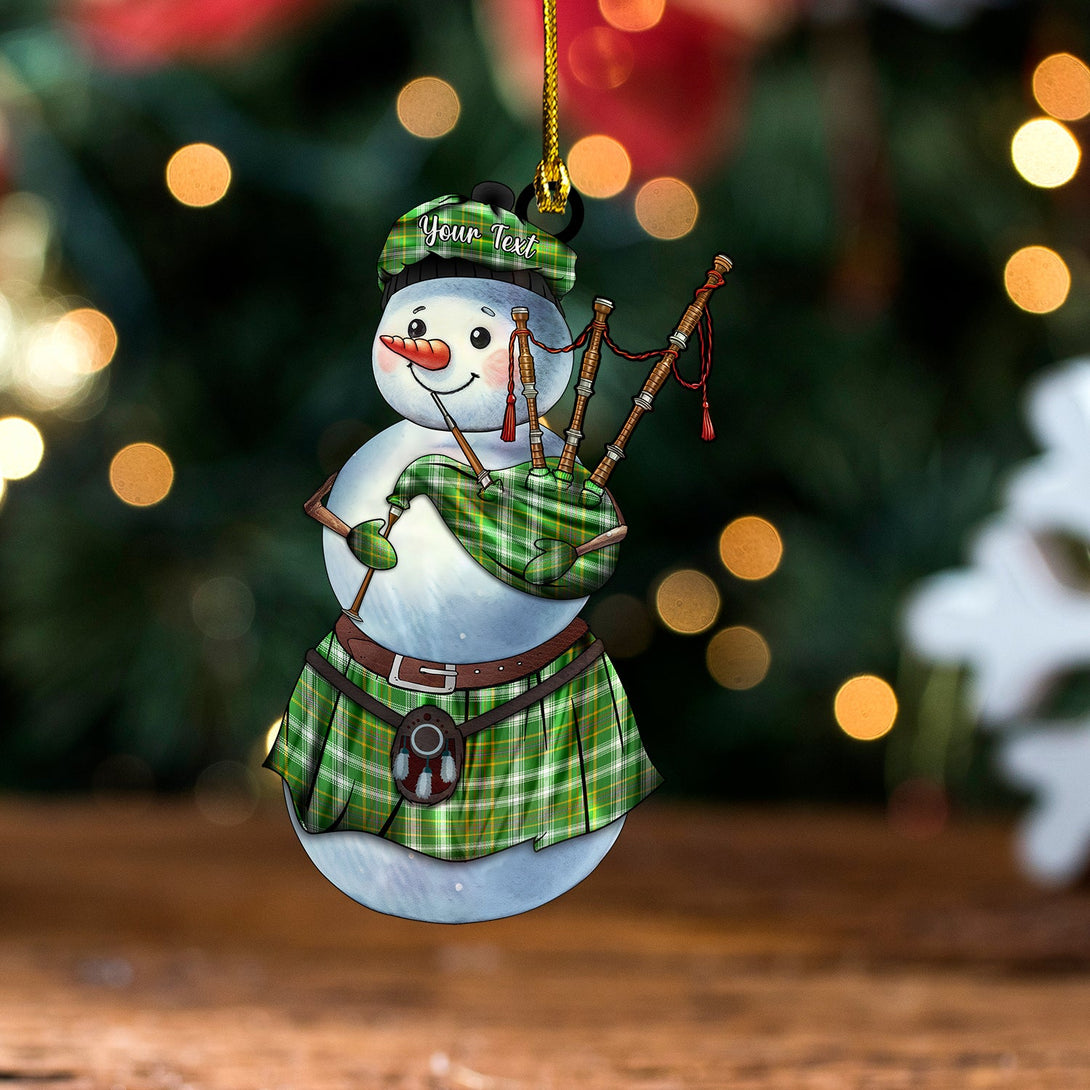 Bryant Ancient Tartan Wood Acrylic Ornament Snowman Bagpipe Personalized