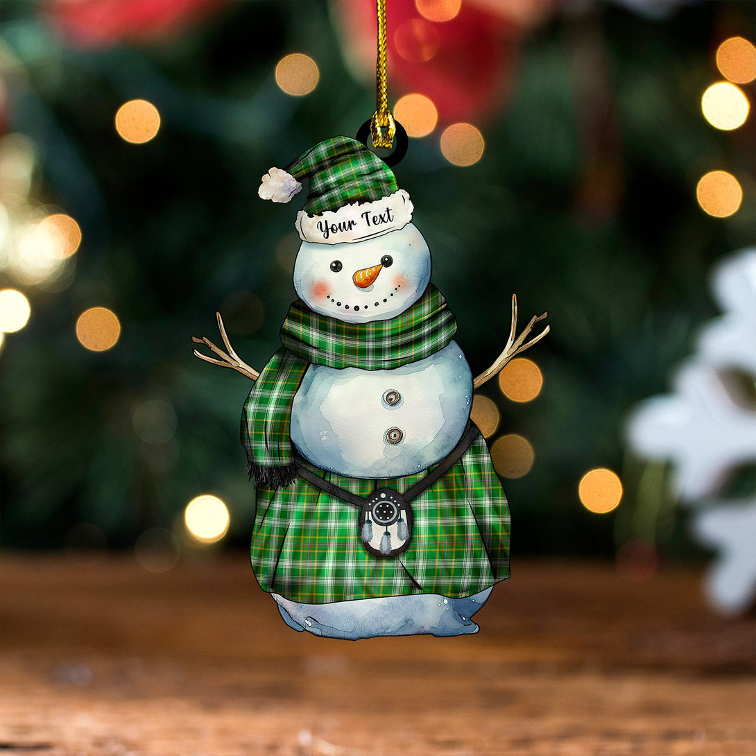 Bryant Ancient Tartan Wood Acrylic Ornament Snowman Warrior Personalized