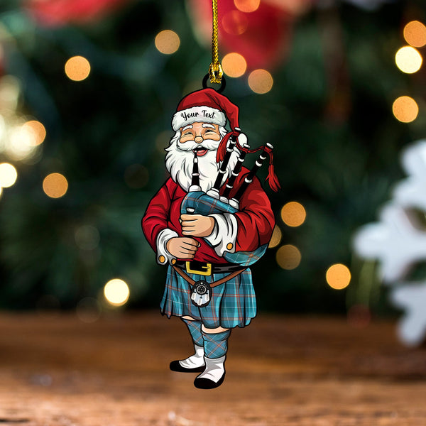 Bryson 1988 Ancient Tartan Wood Acrylic Ornament Santa Personalized