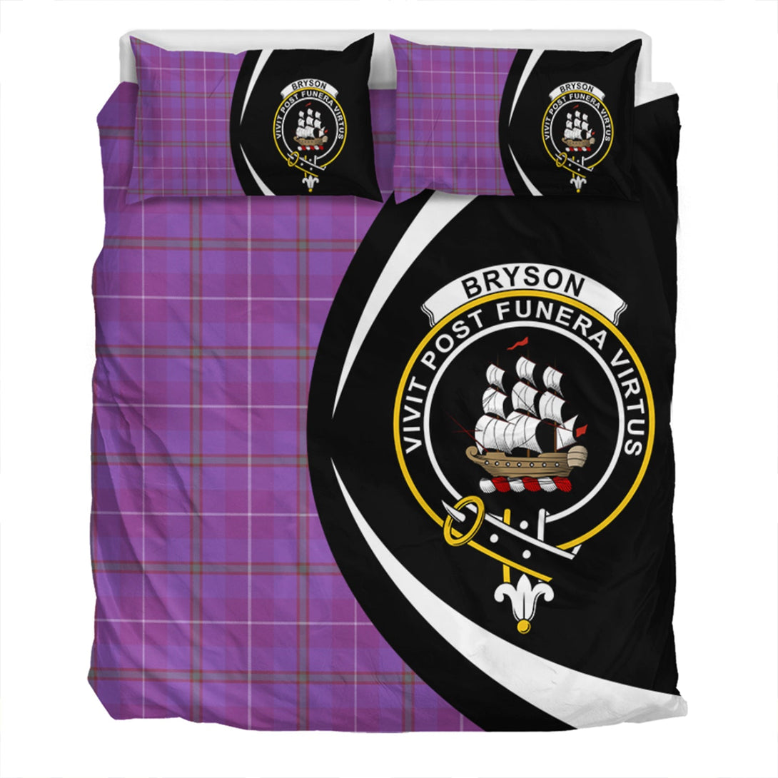 Bryson Ancient Clan Badge Tartan Bedding Set Circle Style