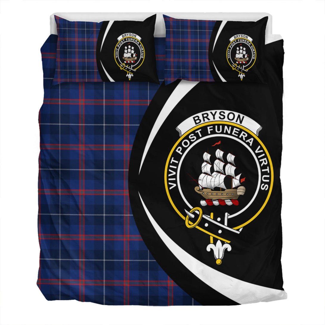 Bryson Modern Clan Badge Tartan Bedding Set Circle Style