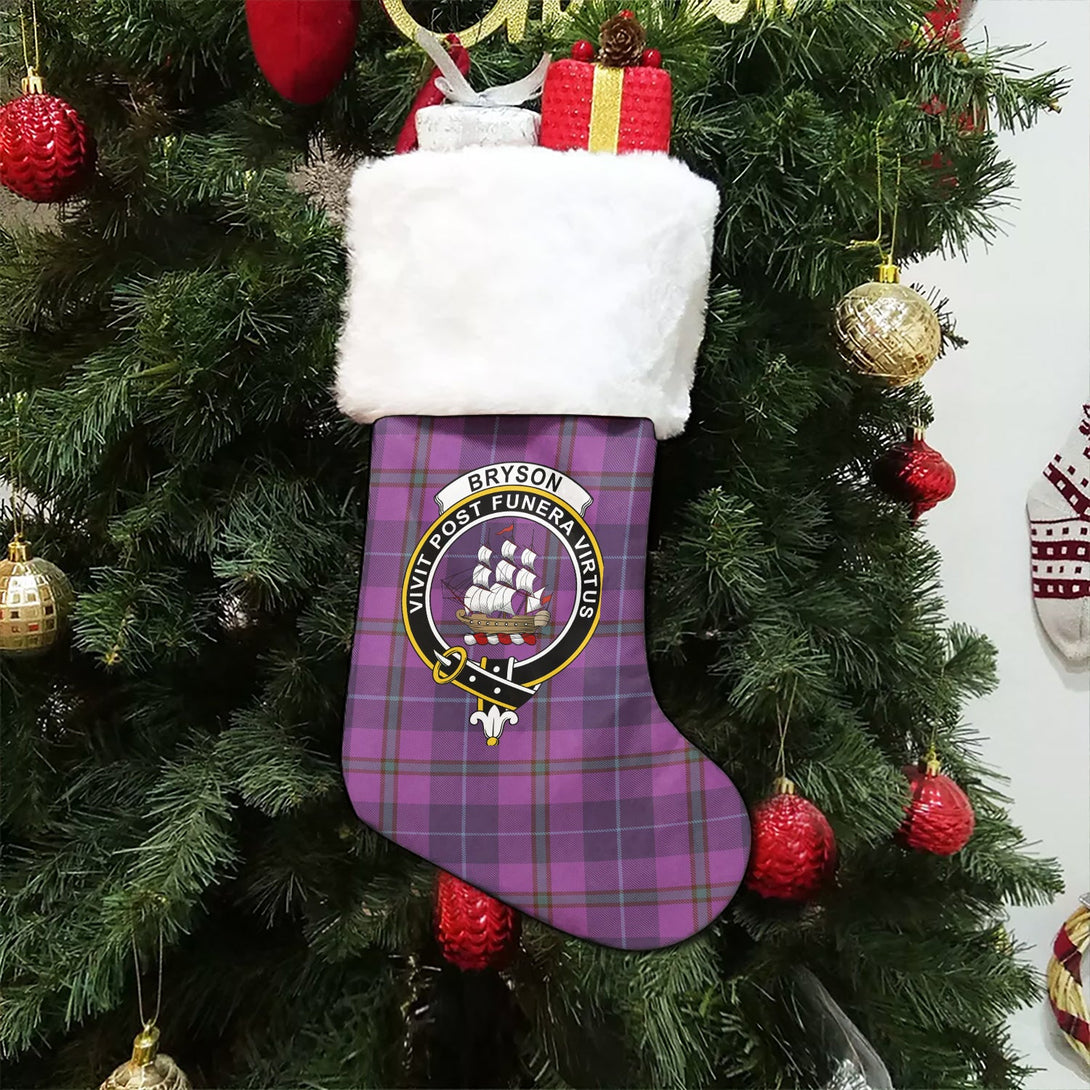 Bryson Weathered Clan Badge Tartan Christmas Stocking