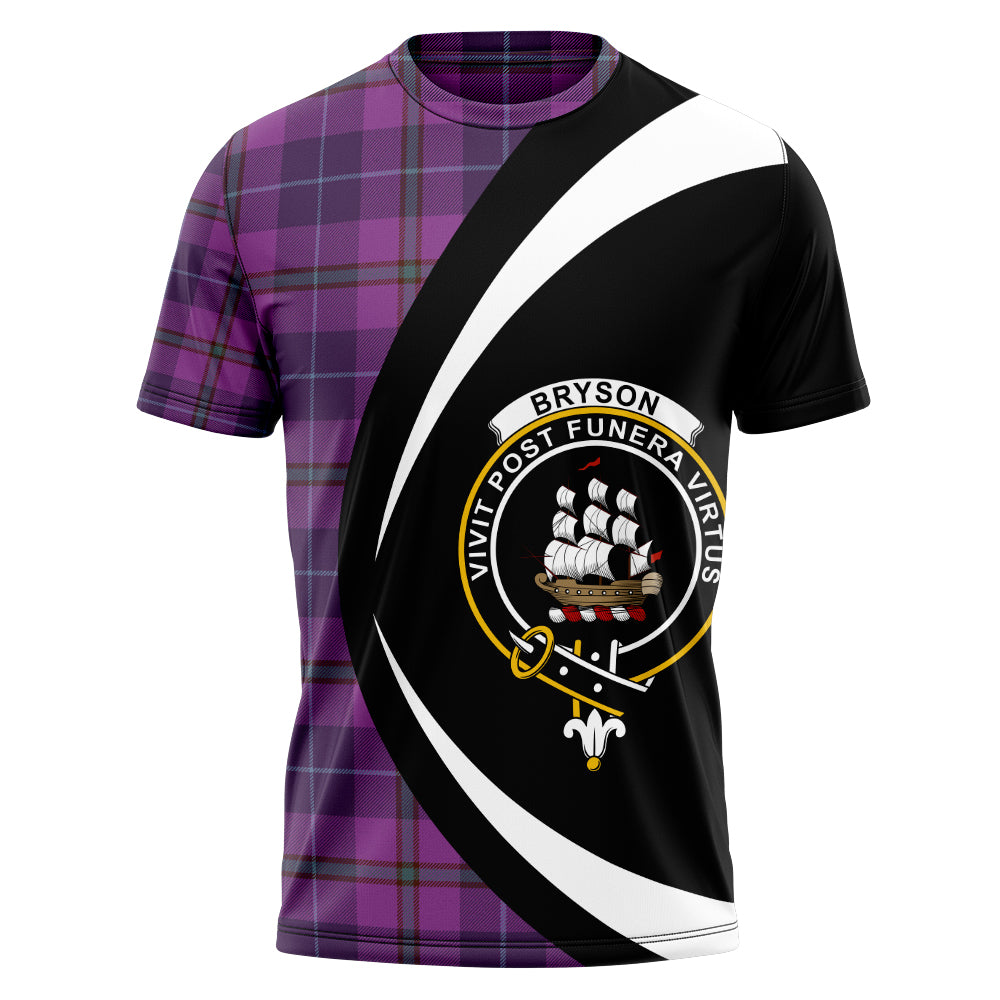 Bryson Weathered Clan Badge Tartan T-Shirt Circle Style Personalized