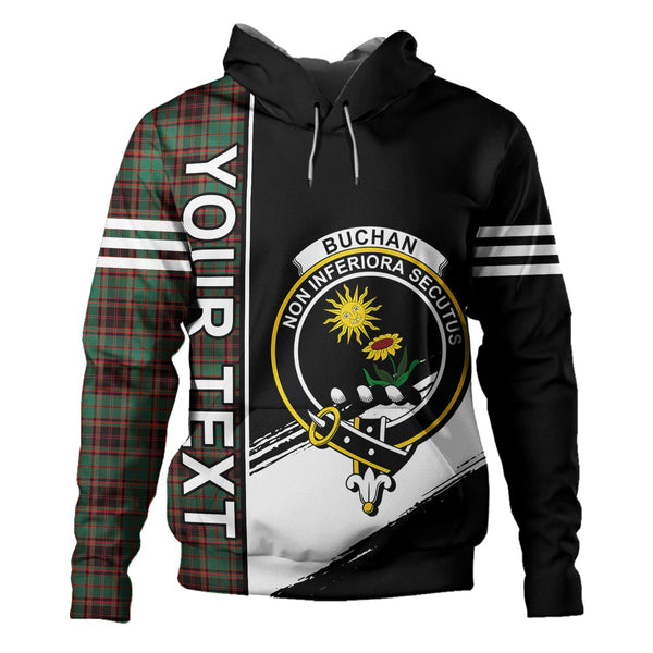 Buchan Ancient Clan Badge Tartan Hoodie Quarter Style Personalized