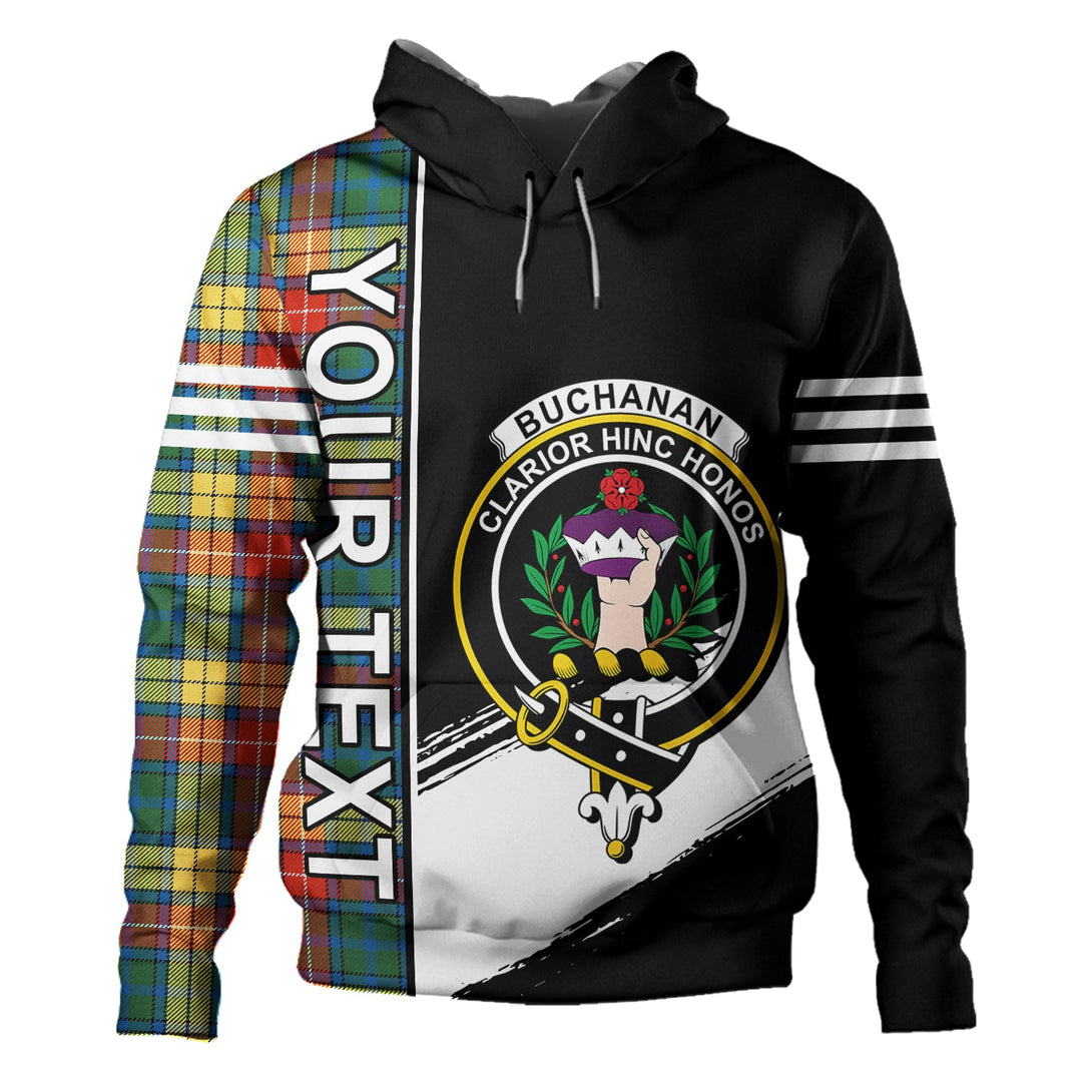 Buchanan Ancient Clan Badge Tartan Hoodie Quarter Style Personalized