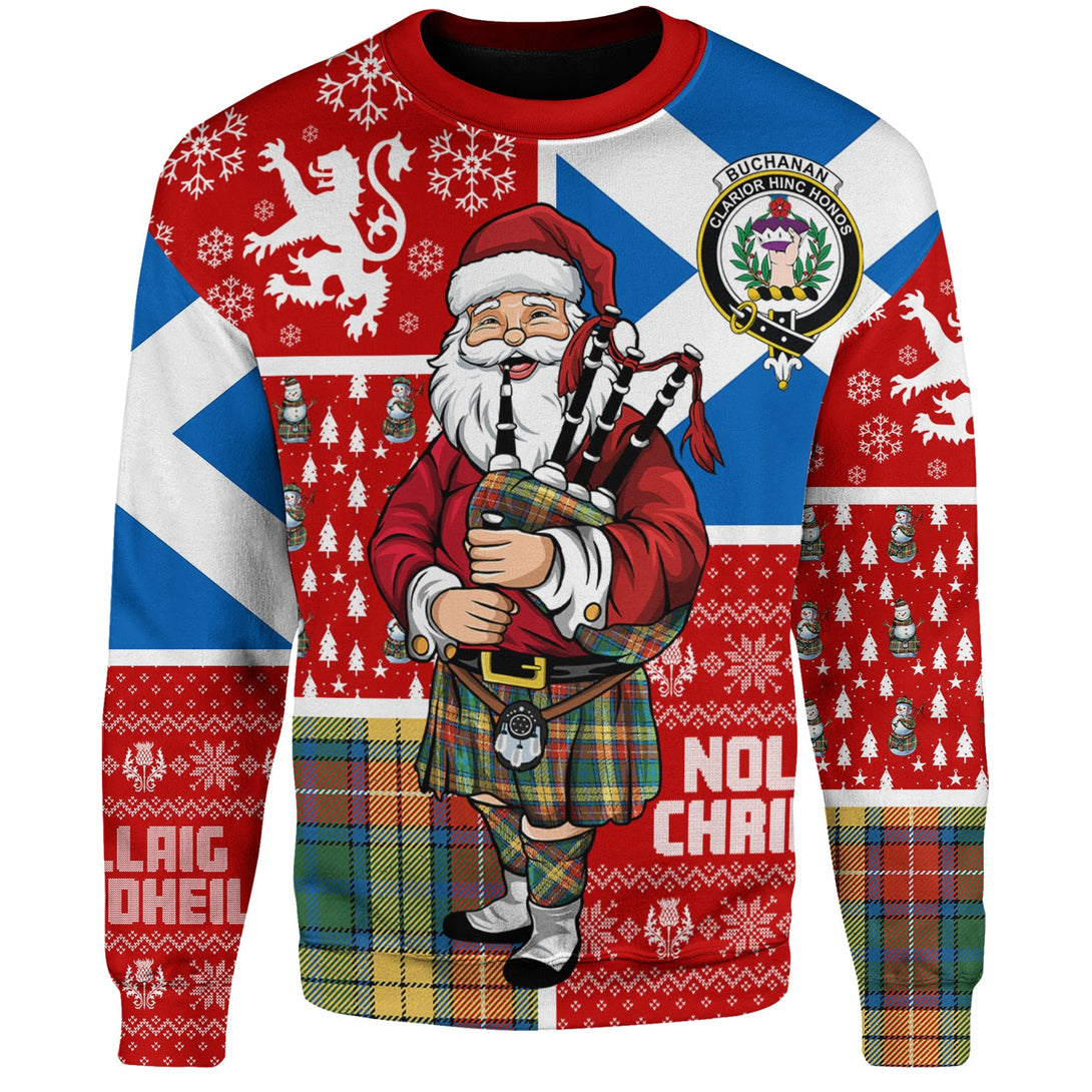 Buchanan Ancient Clan Badge Tartan Sweatshirt Scotland Christmas Santa