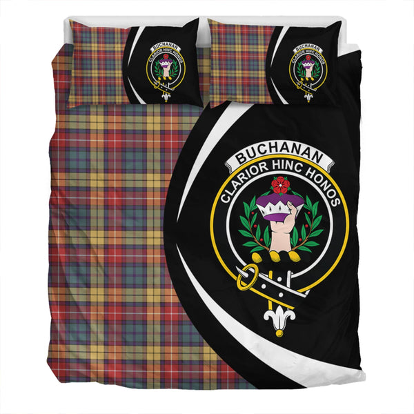 Buchanan Weathered Clan Badge Tartan Bedding Set Circle Style