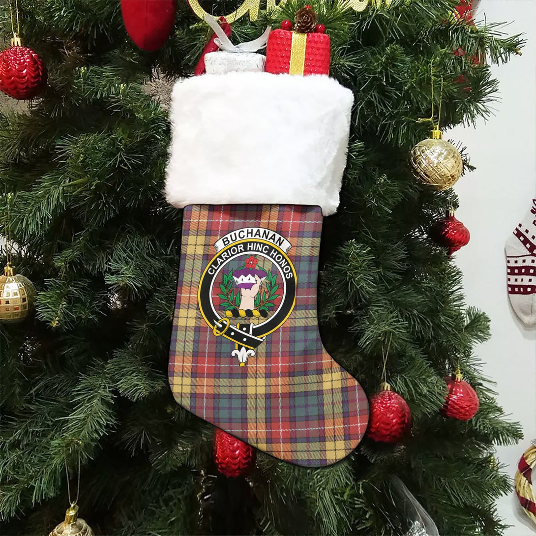 Buchanan Weathered Clan Badge Tartan Christmas Stocking