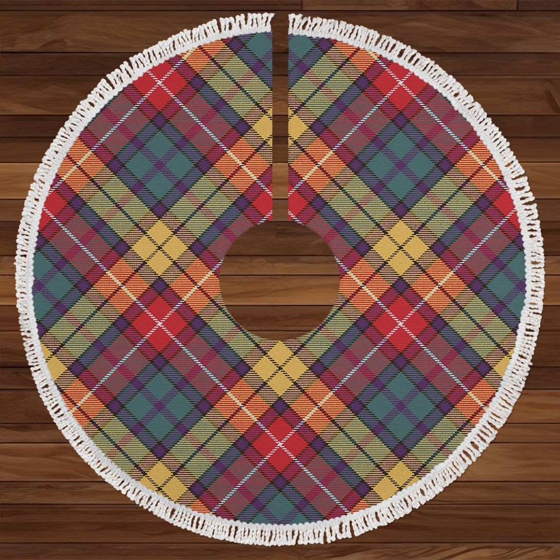 Buchanan Weathered Clan Badge Tartan Christmas Tree Skirt