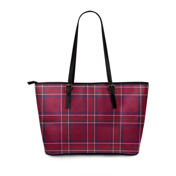 Burnett Hunting Modern Tartan Leather Tote Bag