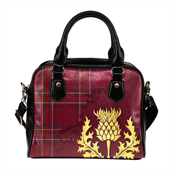 Burnett Hunting Modern Tartan Shoulder Handbag Thistle Oldest Style