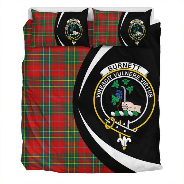 Burnett Modern Clan Badge Tartan Bedding Set Circle Style