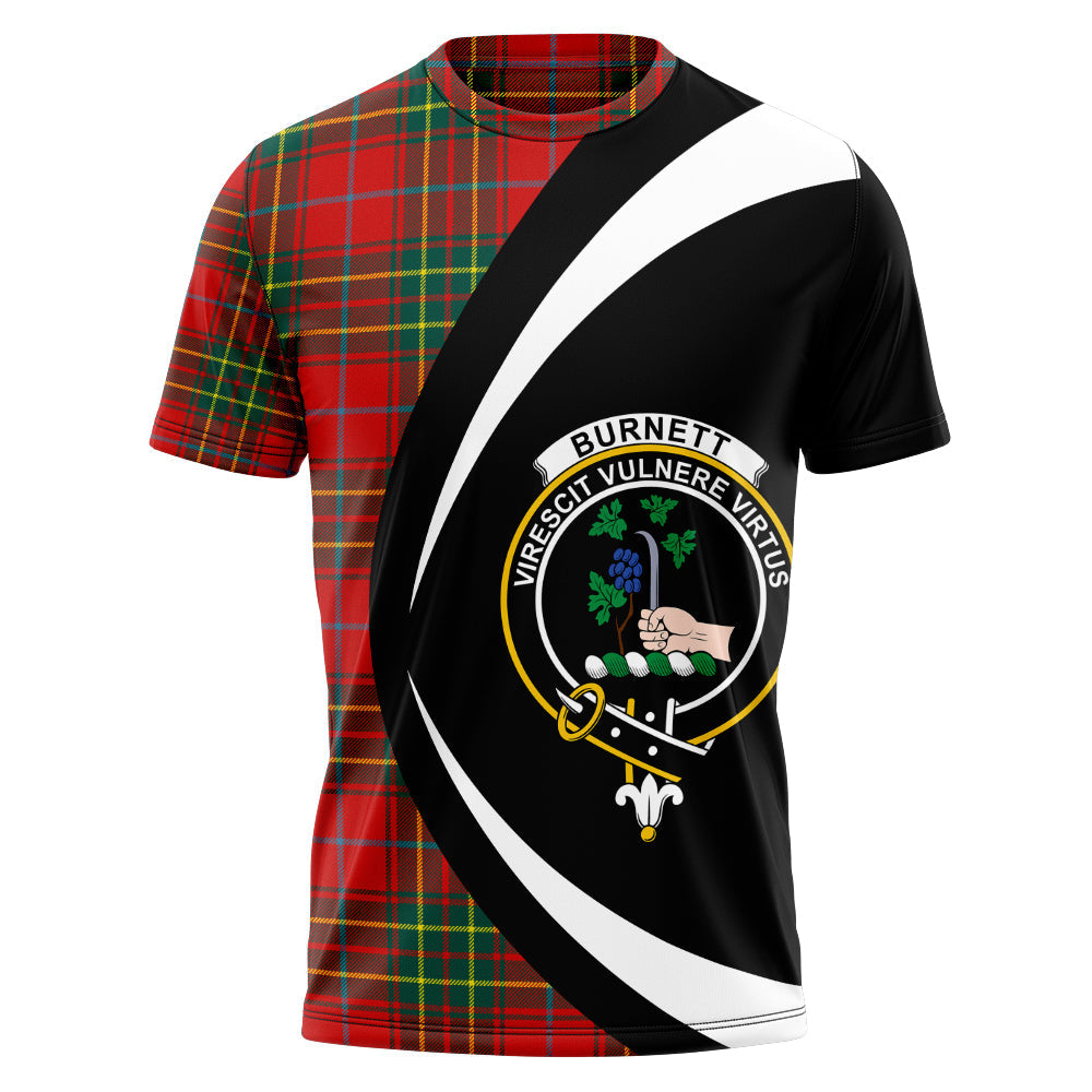 Burnett Modern Clan Badge Tartan T-Shirt Circle Style Personalized