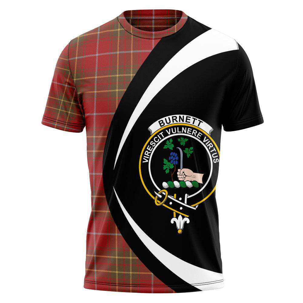 Burnett Weathered Clan Badge Tartan T-Shirt Circle Style Personalized