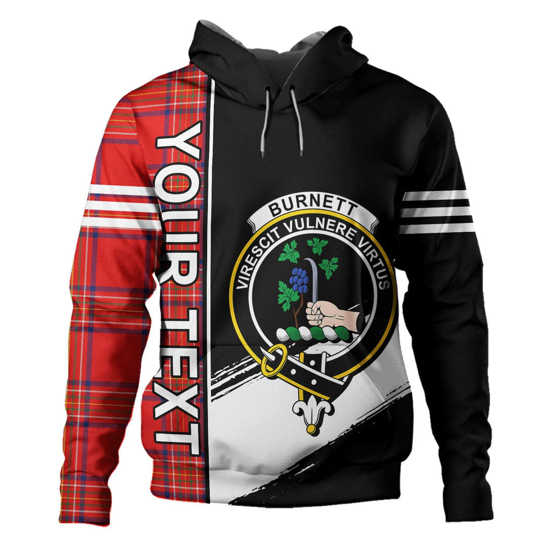 Burnett of Leys Modern Clan Badge Tartan Hoodie Quarter Style Personalized