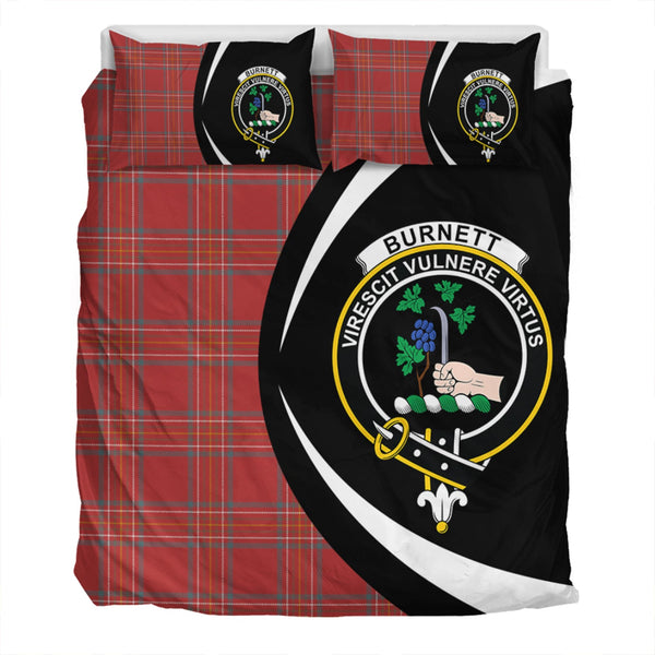 Burnett of Leys Weathered Clan Badge Tartan Bedding Set Circle Style