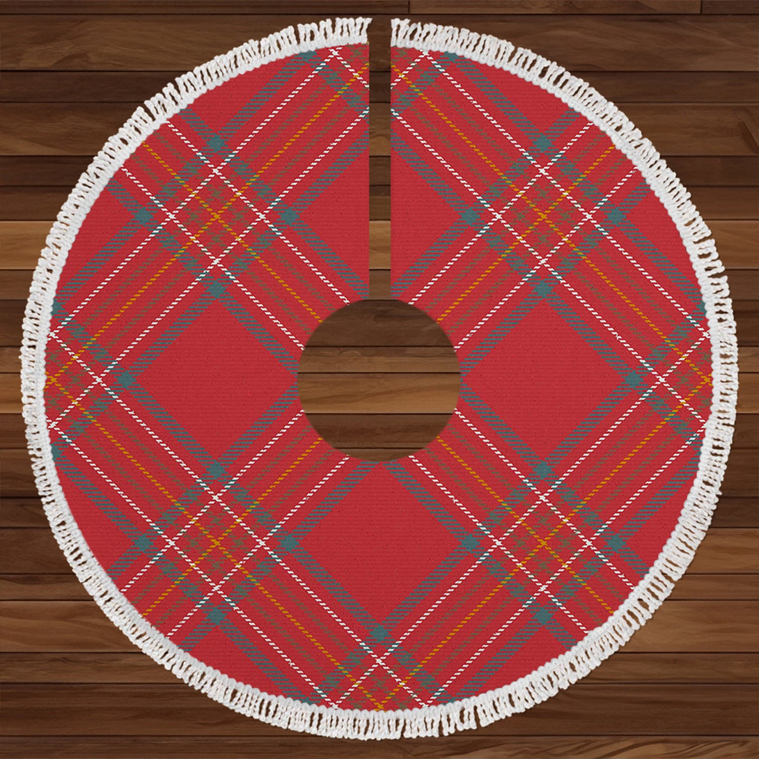 Burnett of Leys Weathered Clan Badge Tartan Christmas Tree Skirt