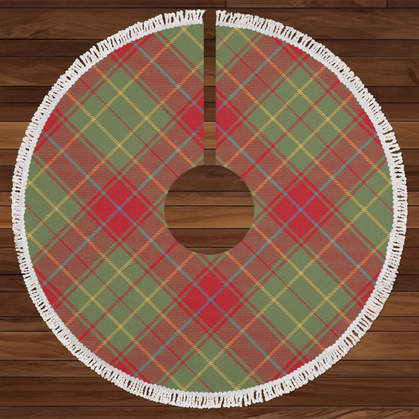 Burnett of Powis Weathered Clan Badge Tartan Christmas Tree Skirt