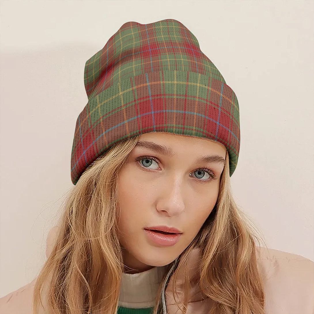 Burnett of Powis Weathered Clan Badge Tartan Knitted Beanie