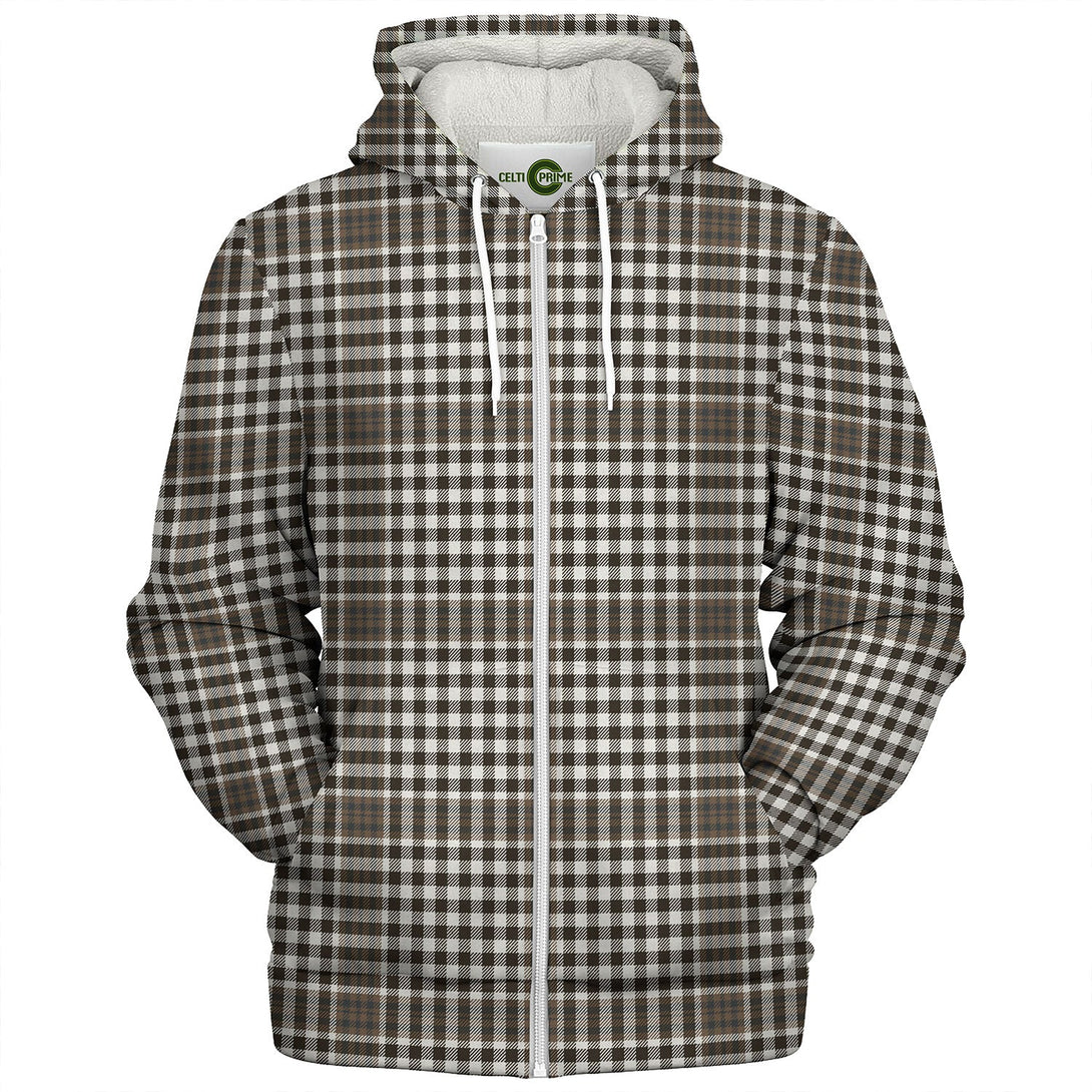 Burns Check (Burns Ayr) Weathered Tartan Sherpa Hoodie